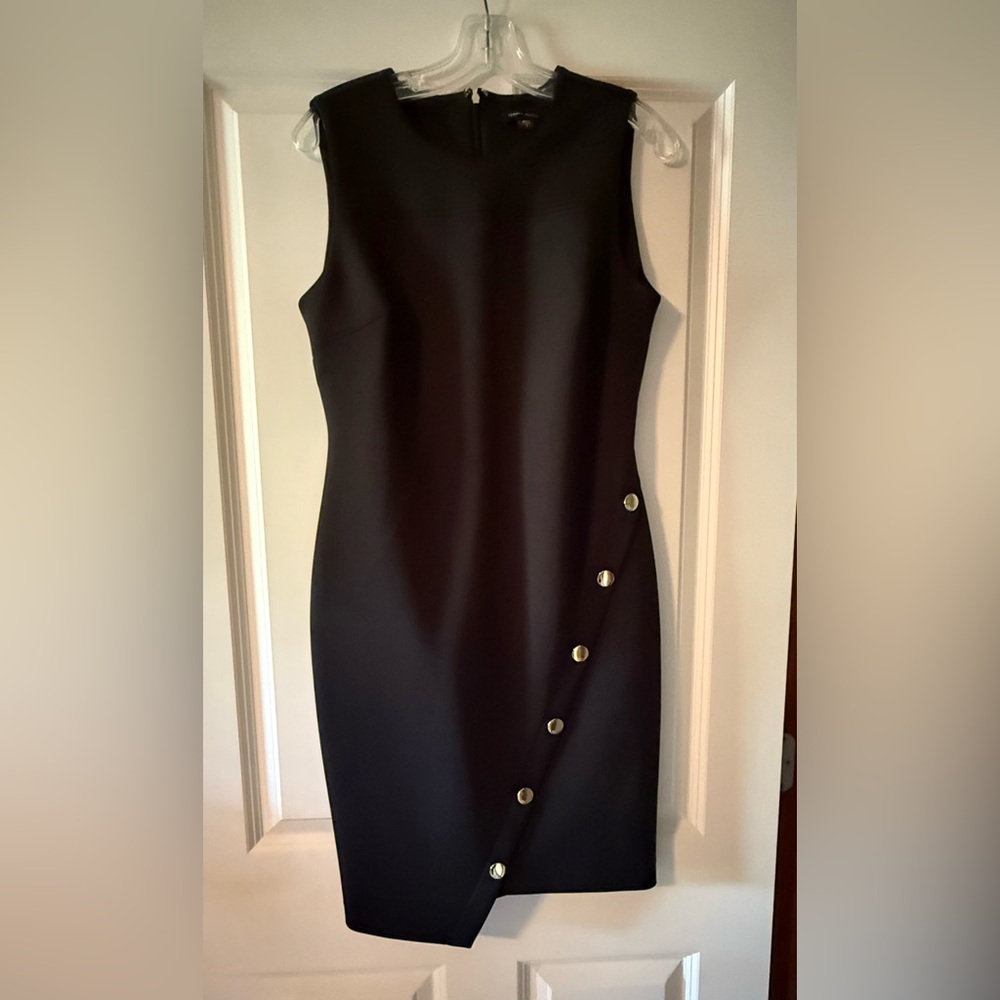 Tommy Hilfiger Black Mini Dress with Gold Buttons